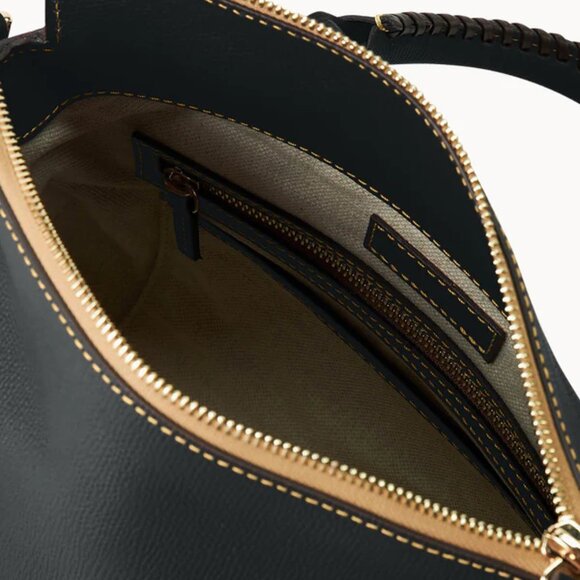 DOONEY & BOURKE Leather Handbag Sorrento Satchel Purse Crossbody, Black/NWT - Picture 3 of 16